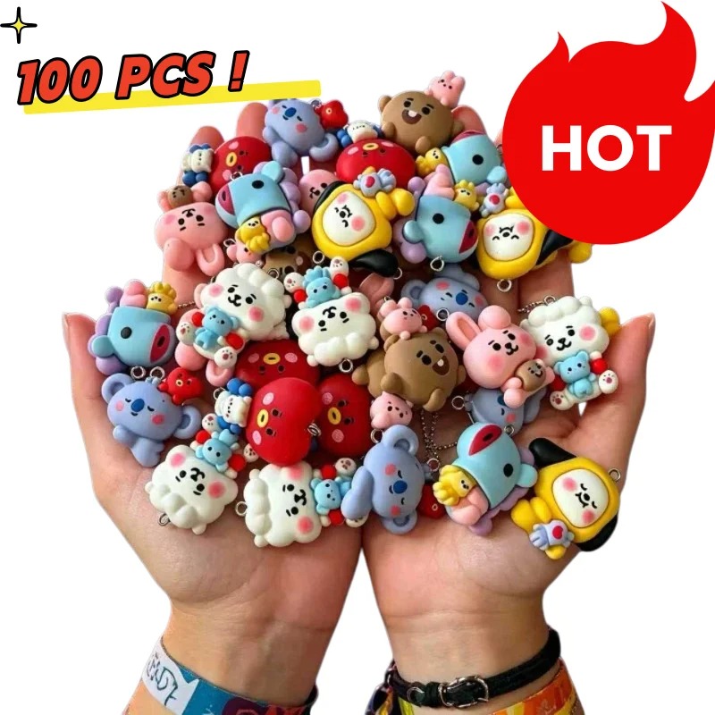Phone Accessories Diy - 7pcs BT21 Resin Cartoon Charm DIY