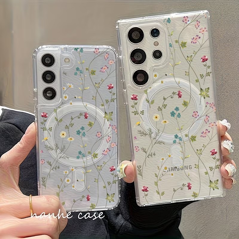 Phone Accessories And Cases - Floral Pattern Magnetic Phone Case For