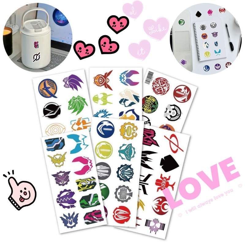 Phone Accessories Logo - 60 Sheets Kamen Rider Logo Stickers