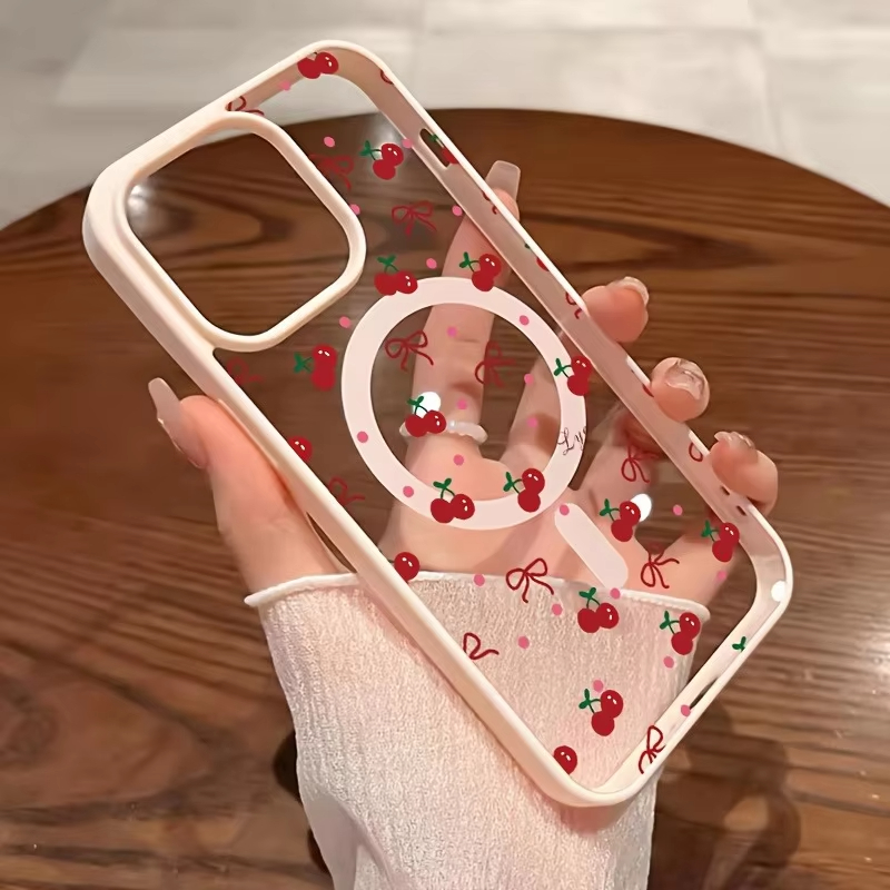 Red Cherry Printed Magnetic Ph - Magnetic Phone Case 评论和价格