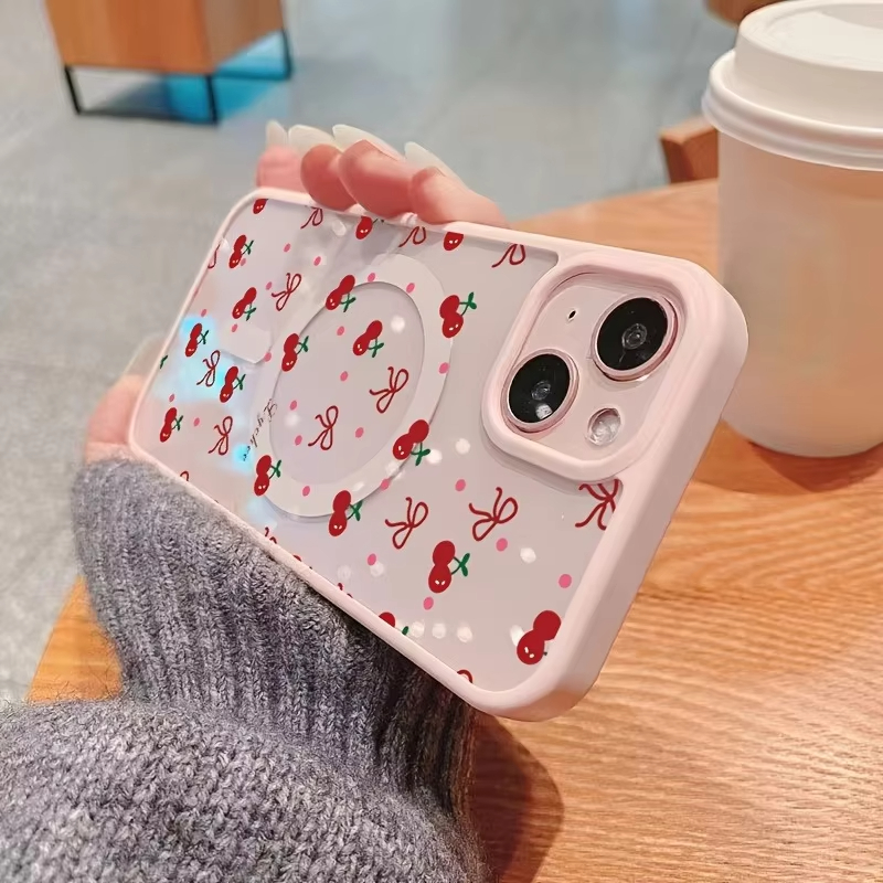 Red Cherry Printed Magnetic Ph - Magnetic Phone Case 评论和价格