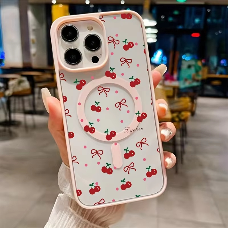 Red Cherry Printed Magnetic Ph - Magnetic Phone Case 评论和价格