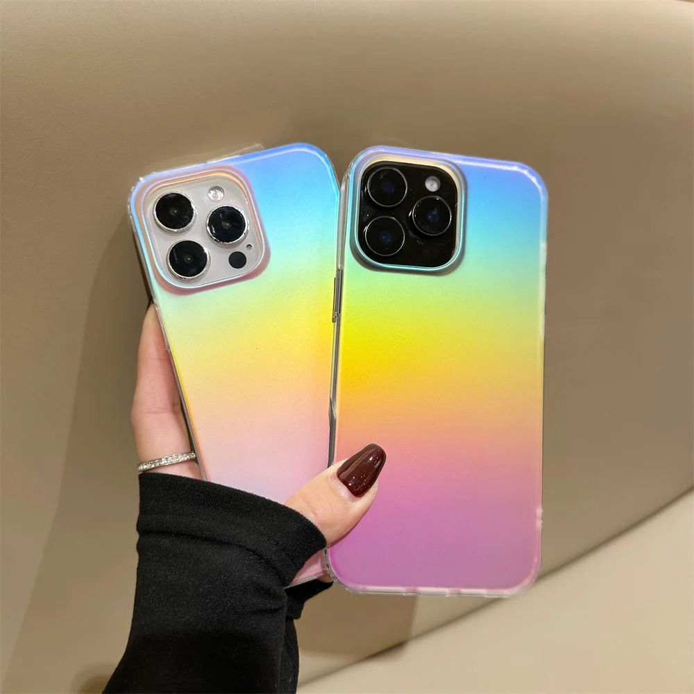 Frosted Laser Gradient Rainbow - Phone Accessories And Cases 评论和价格