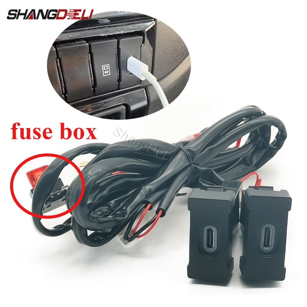1PC Car Dual Type C PD Chargin - Phone Accessories Types 评论和价格