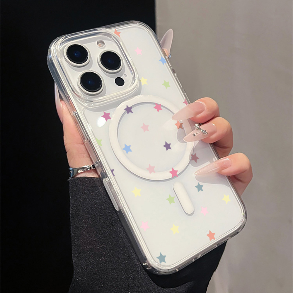 Grey Star Print magnetic Clear - Magnetic Phone Case 评论和价格