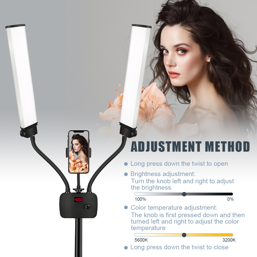 Double Arms LED Fill Photo Stu - Led Strip Selfie 评论和价格